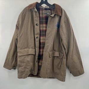 Dunbrooke Upstream Chore Jacket Mens M Beige Barn Coat Flannel Lined Corduroy